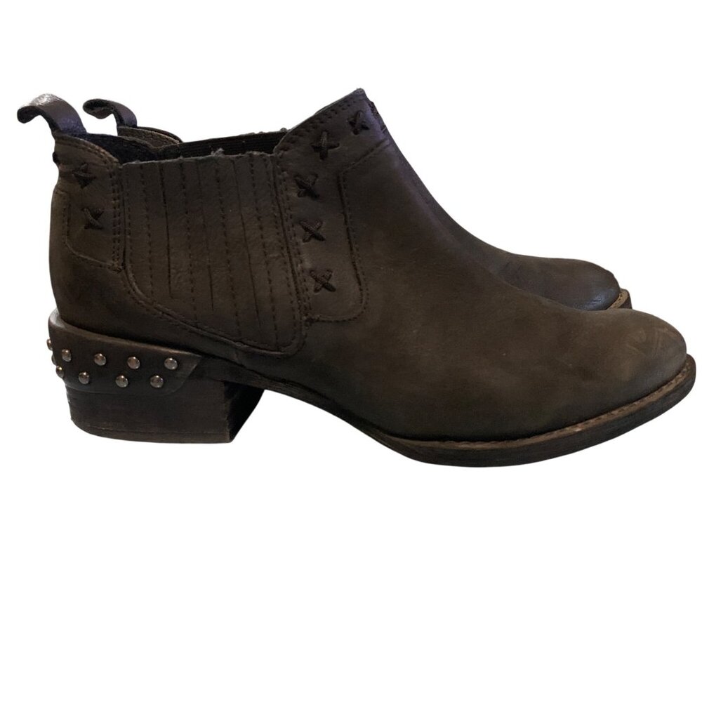 Naughty Monkey Women's Ankle‎ Boots Studded Black Leather Sz 8  Western Moto Y2K - Picture 5 of 11